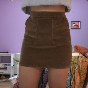 Brown Corduroy Skirt